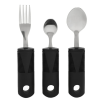 Parkinsons Utensils, Stainless Steel Rubber Handle Adaptive Utensils 3 Pieces Safe Durable For Parkinson