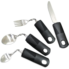 Extra Wide Handles Bendable Easy Grip Cutlery Set, Chunky Handles, Corfort Grips Disability Ideal Dining aid for Elderly Disabled Arthritis Parkinson'