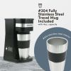 Single Serve Personal Coffee Maker with Stainless Steel Travel Mug